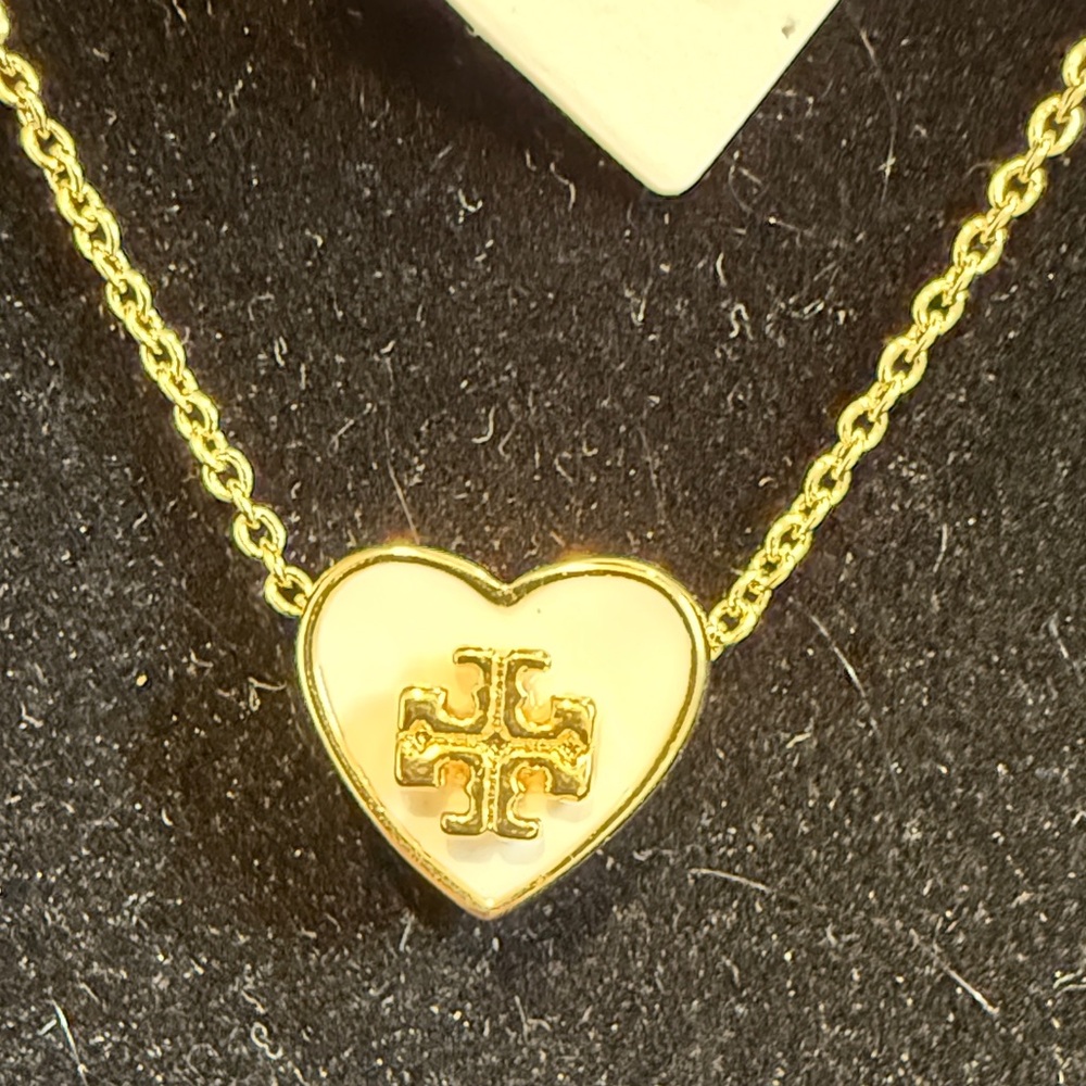 Tory Burch Gold Heart Pendant Necklace - Picture 2 of 4